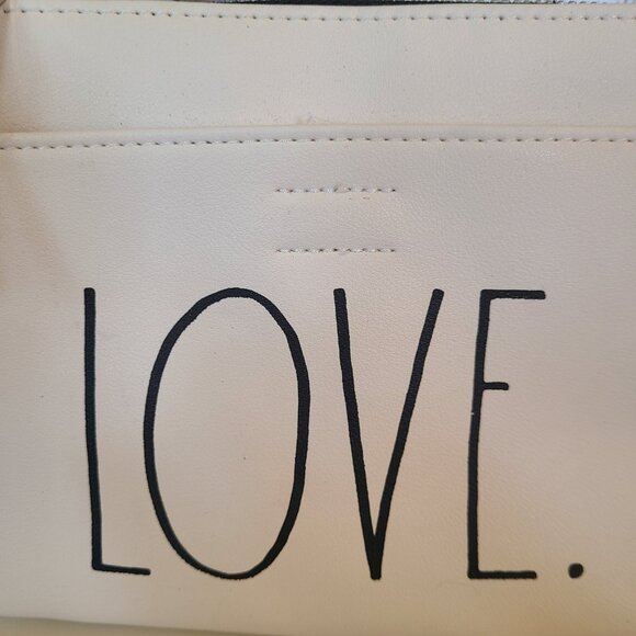 Rae Dunn 2Pc Set LOVE. TECH. Purse & Ear Pod Case White - Crossbody Strap - Picture 3 of 10